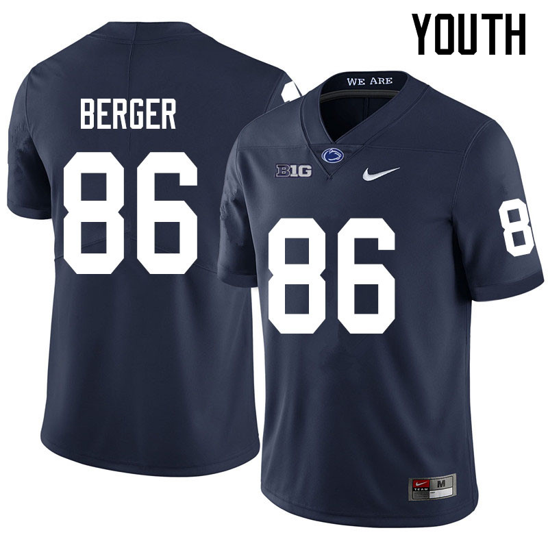 NCAA Nike Youth Penn State Nittany Lions Alec Berger #86 College Football Authentic Navy Stitched Jersey CUG2798OG